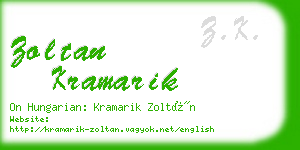 zoltan kramarik business card